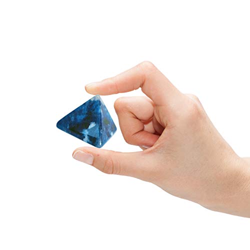 Mina Heal Natural Blue Sodalite Pyramid Chakra Healing Crystal, 1.5 inch Blue Sodalite 35mm