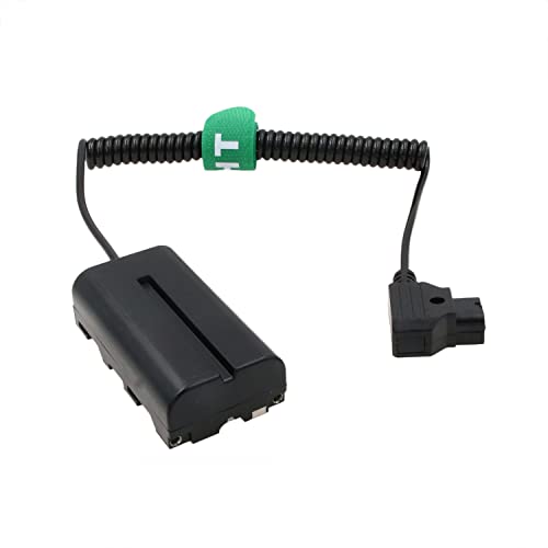 Camera Monitor D-tap NP-F970 F750 F550 Dummy Battery Power Adapter for Atomos Shogun Inferno Ninja Sony L, Coiled Cable D-tap Coiled