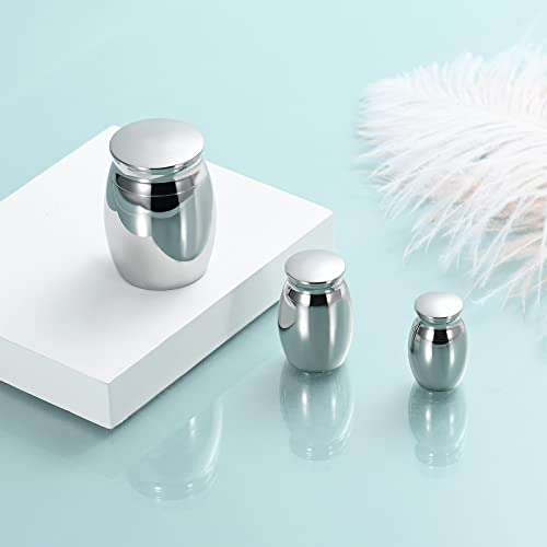 3 Pack Urn for Ashes,Stainless Steel Funeral Urn Cremation Urn for Ashes with Different Size for Human,Dog, Cat Ashes(Silver) 3pcs-silver