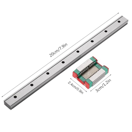 Fdit Model LML12B Miniature Linear Guide Rail Way Slide 12 mm Wide Variety Length and Slide Trolley Block Multiway Packaging Socialme-EU (200 mm)
