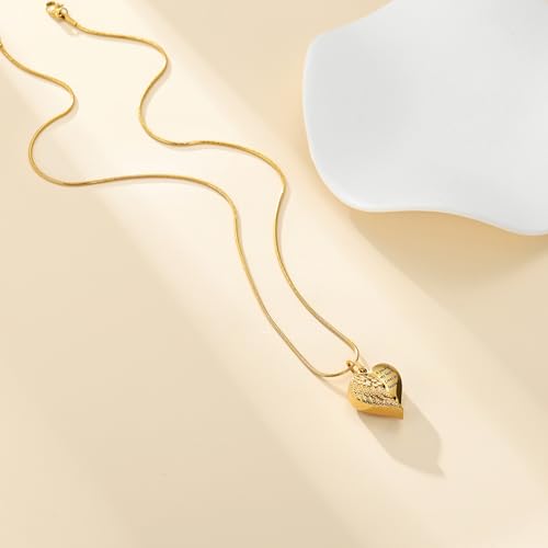 Cremation Jewelry Heart Urn Necklace for Human Ashes for Women Men A Piece of My Heart Lives in Heaven Memorial Ashes Keepsake Pendant Gold-Son