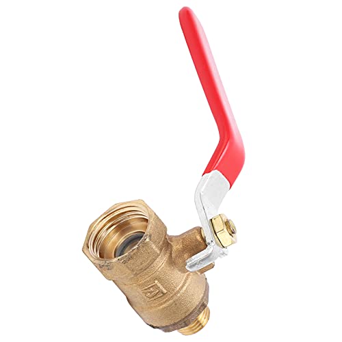 Air Compressor Ball Valve Cast Copper Pipe Fitting Air Compressor Accessory, 1/2in Female Thread 1/4in Male