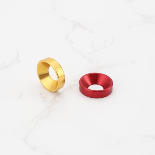 25pcs M6x14x3.5mm colorful alloy aluminum countersunk washers in black, red, blue, silver and gold