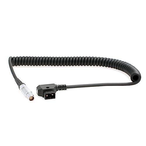 D-tap Coiled Power Cable for RED Komodo-X V-Raptor Scarlet Epic DSMC2, DJI Ronin 4D Camera Female 6 Pin Straight Coiled 60cm