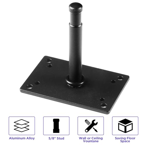 Studio Baby Pin Plate Wall Ceiling Mount,5.9" Mini Lighting Wall Holder with 5/8" Stud for Photo Studio Light Stand Flash Accessories… Black 5.9 inch