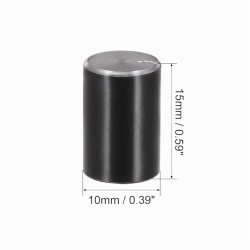 sourcing map Potentiometer Knobs Aluminum 10 x 15 mm 6 mm Shaft Black Pack | Knurled shaft rotary knob volume control