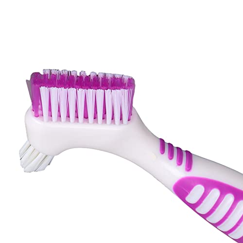 Denture Toothbrush, Double-Sided Denture Brush, Braces Cleaner, Denture Cleaning Brush, Toothbrush for Cleaning Partial Dentures, Half Dentures and Full Dentures