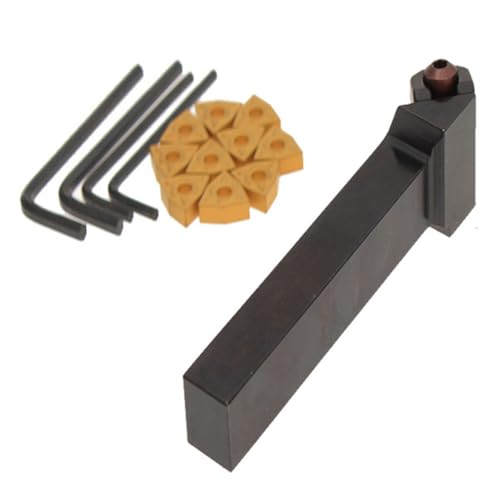 Maizoon External Lathe Tool Holder CNC Lathe Accessories WWLNR1616H08+WWLNL1616H08+10pcs 12MM Carbide Inserts+4pcs Wrench Lathe Grooving Turning Boring Bar DZ16