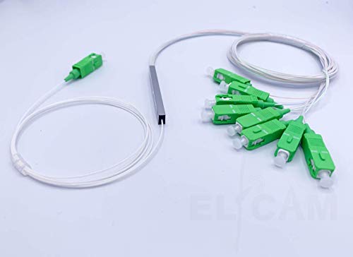 Elfcam - Optical Splitter Fiber Optic PC Splitter (Fiber Splitter) SC/APC Simplex Singlemode 0.9 mm, 1X8