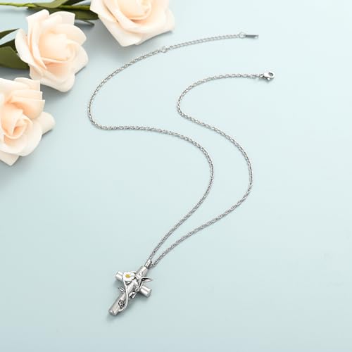shajwo Hummingbird Urn Necklaces for Ashes Cross-Gold