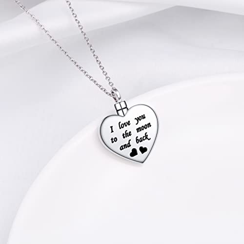 925 Sterling Silver Mom Child Heart Urn Pendant Cremation Memorial Jewelry