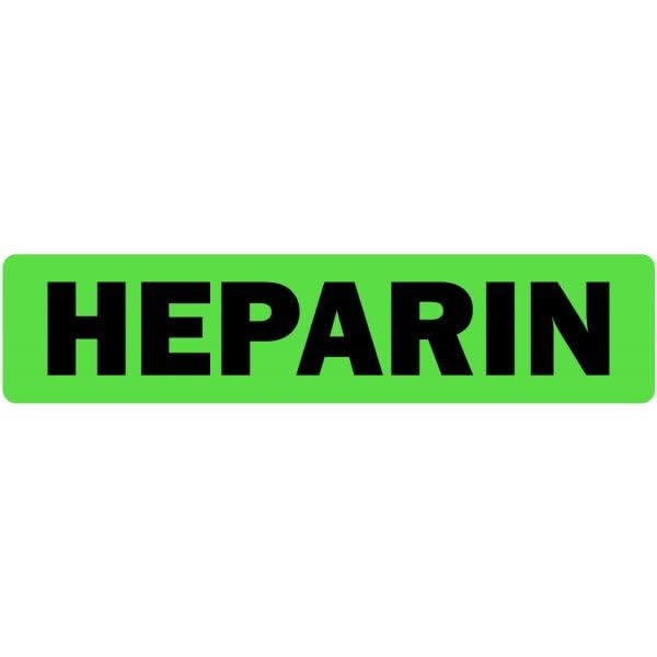 0.375” x 1.625” Heparin Medical Labels, 500 Labels/Roll - Label Test Tubes, Vials, Beakers, Bottles, and Disposable Items | LabelValue.com