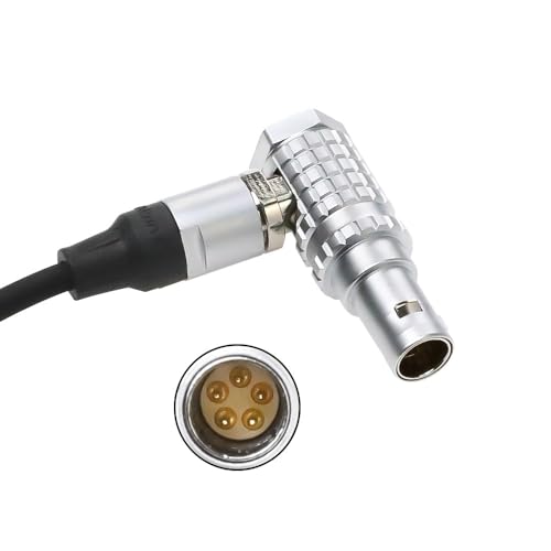 Alvin's Cables Timecode-Out-Cable for Sound-Devices|Tentacle-Sync Time-Code from 5-Pin-Male Right-Angle to 1/8"|3.5mm TRS 6Inch|15CM 15cm right angle 5 pin TC direction: 5 Pin→3.5mm