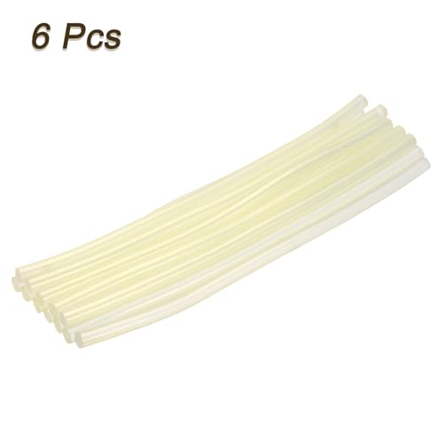 uxcell 6-piece mini hot glue sticks, 7mm x 200mm, lemon yellow for art, DIY crafts, and mini glue guns