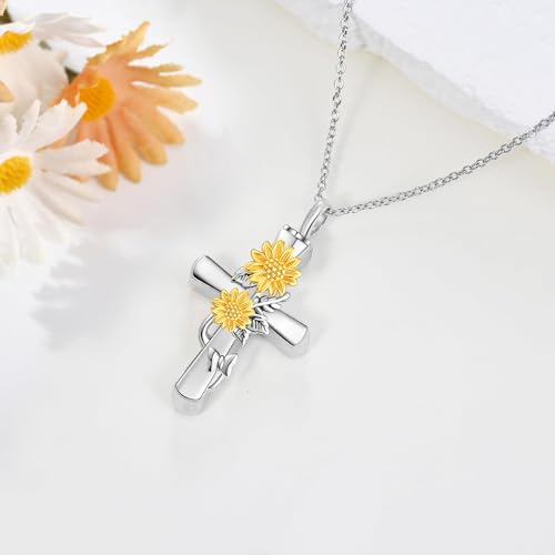 Urn Necklace for Ashes Sterling Silver Cat Horseshoe Sunflower Necklace Jewellery Cremation Jewellery Remembrance Condolence Gift for Loss Memorial for Women