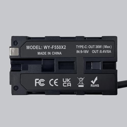 D Tap to Dual NP-F Dummy Battery Power Adapter Coiled Cable with USB C PD, Compatible with Atomos Ninja V, Shogun, SmallHD, Feelworld, Hollyland Mars, Replaces NP F550/F570/F770/F970, 39”