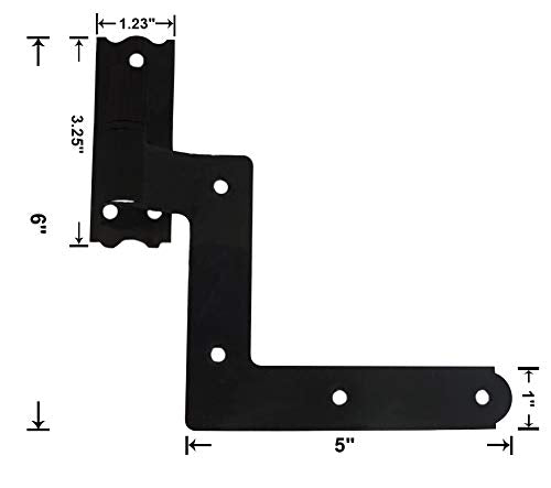 QCAA Steel Blind Shutter Hinge for Wood Frame & Brick, 1-1/16", Power Coated Black, 4 Pack (2 Pair), Made in Taiwan 4pack