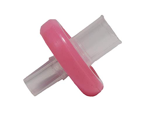 Advangene sterile nylon syringe filter, 0.45μm pore size, 13mm diameter, pink housing