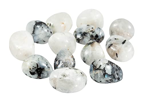 | Rainbow Moonstone | Tumbled Stone | Size 0.75" - 1.25" | 1 Pc | Crystals and Healing stones, Spiritual Gifts for Women, Reiki, Chakra, Witchcraft, Yoga, Meditation Accessories