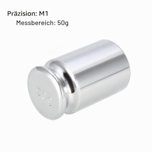 sourcing map Gram Calibration Weight M1 Precision Steel Chrome-Plated 50 g | For digital scales