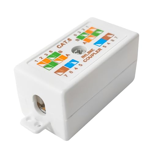 2pcs RJ45 Cat6 Junction Box Inline Punchdown Crown Coupler Joiner for Cat6/Cat5E/Cat5 Ethernet Network Cable