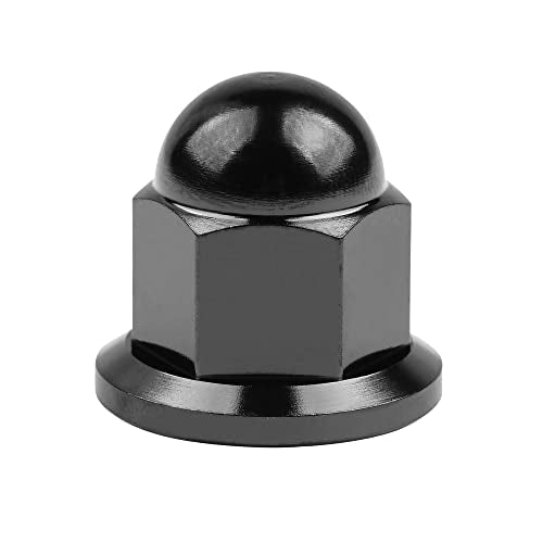 Wanyifa black titanium M10 dome head acorn lug nuts close-up