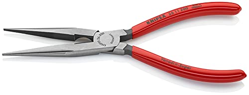 KNIPEX 26 11 200 8-inch long nose pliers with cutter and slim needle-nose jaws