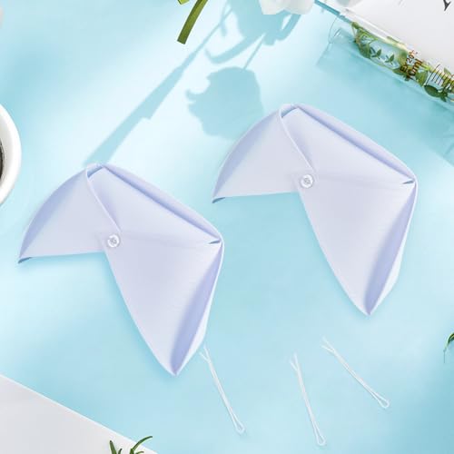 CREATCABIN Pack of 3 White Nurse Hat with Headband Nurse Cap Cotton Women's Nurse Hat with 10 Hair Clips for Nurses Outfit Party Cosplay Halloween White-3pcs