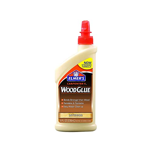 Elmer's E7010 Carpenter's Wood Glue, 8-ounce tan bottle for interior woodworking projects