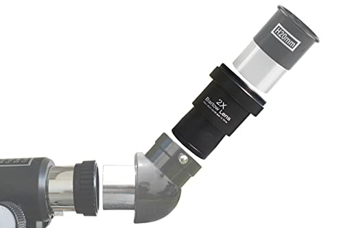 Telescope Barlow Lenses Kit 2X-3X-5X, 1.25 Inch Telescope Accessory, Fully Metal Multi Coated Broadband Green Film Barlow Lens for Astronomy Eyepiece