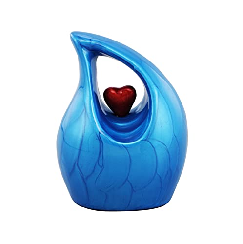 Keepsake Urn for Human Ashes – Heart Design Memorial Urn, Small Cremation Urn, Funeral Urn for Women & Men, Home Display or Burial (Non-Customize, Keepsake 1)