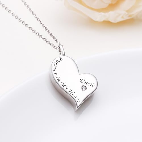 Ladytree 925 Sterling Silver Cremation Urn Necklace for Ashes Uncle