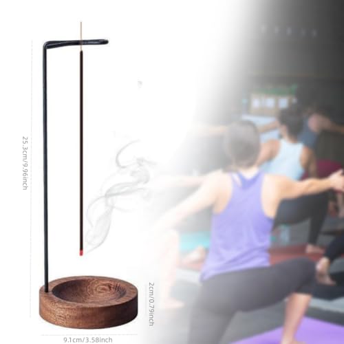 Wooden Incense Holders Upside Down Incense Holder for Sticks Ash Catcher Catching Room Censer Holder Tea Room Home Decoration for Yoga Meditation Incense Holder（no Glass Ash Catcher） 1Pc