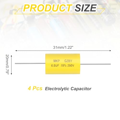 sourcing map 4Pcs 6.8uf Frequency Divider Capacitor 250V 4