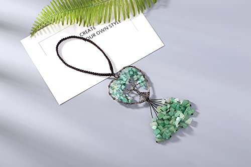 Green Car Accessories Heart Crystal Rearview Mirror Hanging 9 Green