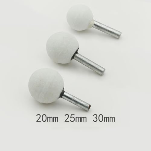 Ball Grinding Bits 6mm x 20mm Grinding Wheel Head White Corundum Ball Rotary Burr for Ceramic Stone Metal DIY Grinding 10pcs 20mm Diameter