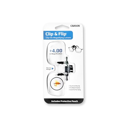 Carson Clip and Flip Hands-Free 2x (+4.00) Magnifying Lenses 2x magnification Single