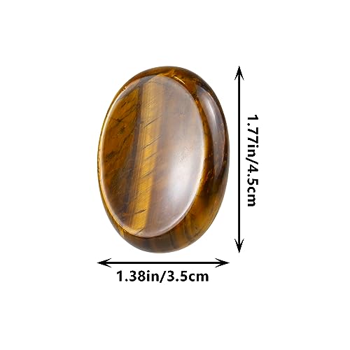 Tigers Eye Crystals Rock Worry Stones for Kids, Oval Palm Stone(1PCS) Tigers Eye