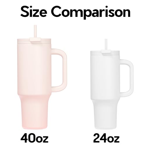 Violet & Gale Twin Mom Gifts - Retro Collection - 40oz Insulated Tumbler with Handle, Twin Mama Coffee Mug Water Bottle, In My Era Cup for Mothers Day