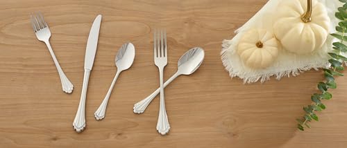 Oneida Marquette Fine Flatware Dinner Spoons, Set of 4,Silver