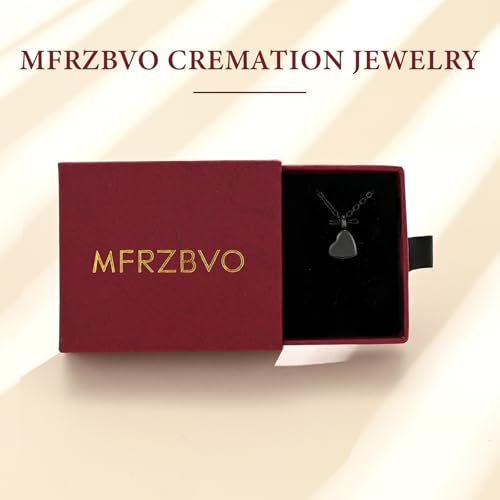 Cremation Jewelry Mini Heart Urn Necklace for Human Ashes for Women Men Memorial Ashes Keepsake Pendant Black