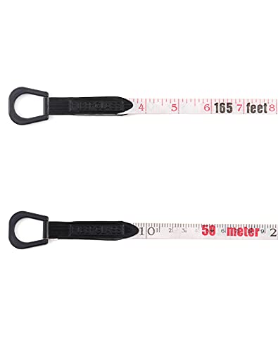 QWORK Fibreglass Tape Measure 50 m / 165 FT, Double-Sided