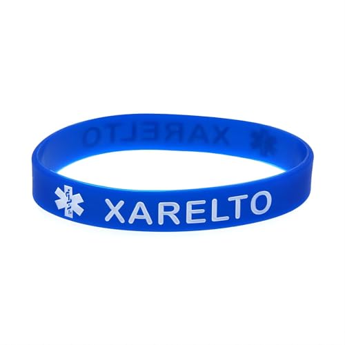 Xarelto Medical Alert Bracelet, Xarelto Medical Alarm Detection, Bracelets for Men and Women, Outdoor Sports, Elastic Bracelets, Pack of 4, One Size, Silicone, No Gemstone