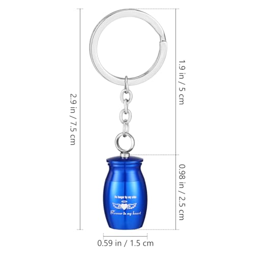 Mini Urns for Ashes Keychain Urn Keepsake Metal Small Memorial Ashes Holder for Human Ashes My Dad My Angel 0.98inch Blue 1.5X1.5X2.5CM