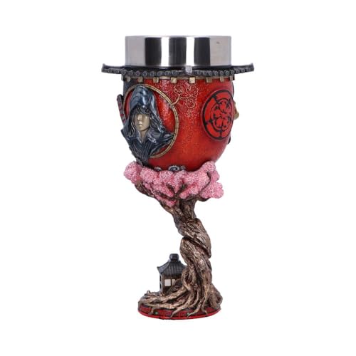 Nemesis Now Assassin's Creed Shadows red goblet, 19.5cm tall, detailed design with a dark, mysterious theme, ideal for collectors.