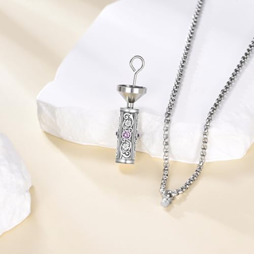 Urn Necklace for Ashes Sterling Silver for Women Men Cremation Jewelry Keepsake Loved One Memorial Jewelry