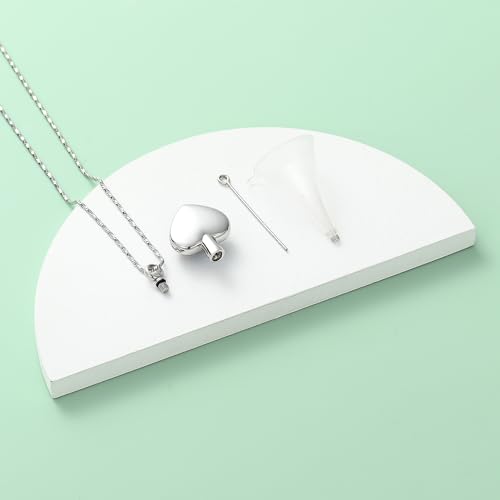 Yinplsmemory Sea Turtle Urn Necklaces for Ashes for Women Men Stainless Steel Crystal Heart Urn Locket Pendant Keepsake Memorial Cremation Jewelry Blue-silver