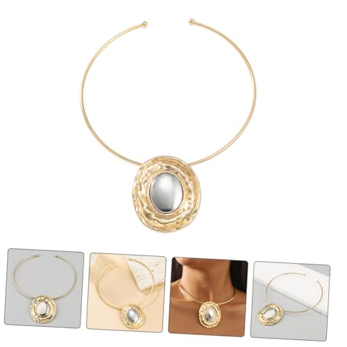 LIFKOME Exaggerated Alloy Necklace, Gold Vintage Style for Women and Girls