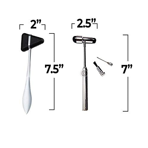 [Australia - AusPower] - EMI Professional 2-Piece Set: Black Buck and Taylor Reflex Hammers for Comprehensive Neurological Examinations - Perfect for Doctors, Nurses, and Medical Professionals to assess reflex testing 