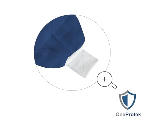 1 x Disposable Coverall, Blue, XXL OneProtek - Protective Gown with Zip, Medical and Industrial, Polypropylene Fleece, Food Safe, Comfortable and Robust